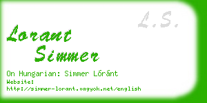 lorant simmer business card