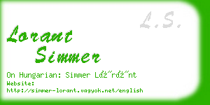 lorant simmer business card